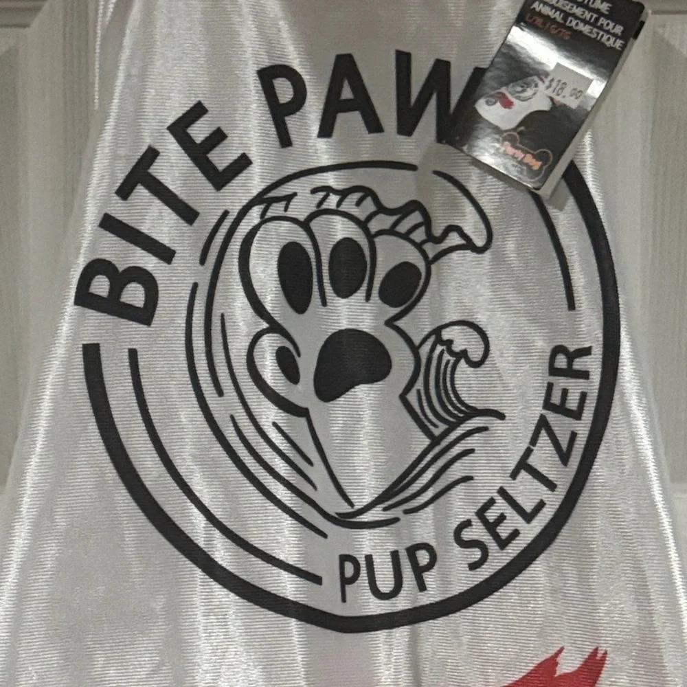 Pup Seltzer Dog Costume - Red and White l/xl